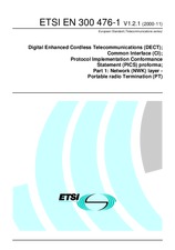 Die Norm ETSI EN 300476-1-V1.2.1 27.11.2000 Ansicht