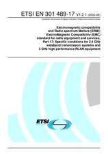 Die Norm ETSI EN 301489-17-V1.2.1 29.8.2002 Ansicht