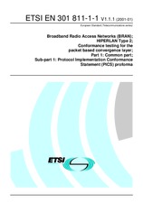Die Norm ETSI EN 301811-1-1-V1.1.1 30.1.2001 Ansicht