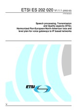 Die Norm ETSI ES 202020-V1.1.1 20.2.2002 Ansicht