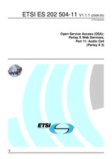 Die Norm ETSI ES 202504-11-V1.1.1 13.5.2008 Ansicht