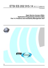 Die Norm ETSI ES 202915-14-V1.1.1 21.1.2003 Ansicht