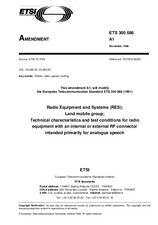 Die Norm ETSI ETS 300086-ed.1/Amd.1 15.11.1996 Ansicht