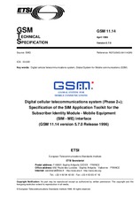 Die Norm ETSI GTS GSM 11.14-V5.7.0 30.4.1998 Ansicht