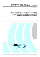 Die Norm ETSI TR 102923-V1.1.1 20.7.2010 Ansicht