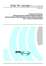 Die Norm ETSI TR 103000-1-V1.1.1 10.8.2001 Ansicht