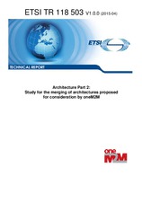 Die Norm ETSI TR 118503-V1.0.0 10.4.2015 Ansicht