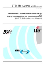Die Norm ETSI TR 122908-V10.0.0 19.5.2011 Ansicht
