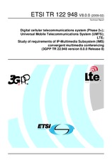 Die Norm ETSI TR 122948-V8.0.0 17.2.2009 Ansicht