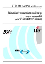 Die Norm ETSI TR 122968-V10.0.0 19.5.2011 Ansicht