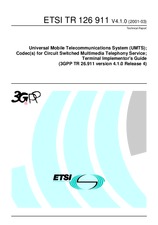 Die Norm ETSI TR 126911-V4.1.0 31.3.2001 Ansicht