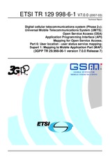 Die Norm ETSI TR 129998-6-1-V7.0.0 30.3.2007 Ansicht