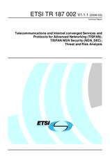 Die Norm ETSI TR 187002-V1.1.1 2.3.2006 Ansicht