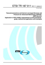 Die Norm ETSI TR 187011-V2.1.1 11.7.2008 Ansicht