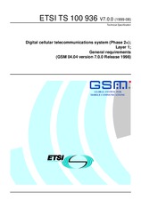 Die Norm ETSI TS 100936-V7.0.0 13.8.1999 Ansicht