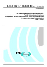 Die Norm ETSI TS 101376-3-13-V1.1.1 15.3.2001 Ansicht