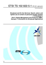 Die Norm ETSI TS 102822-5-1-V1.5.1 20.7.2010 Ansicht