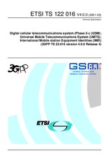 Die Norm ETSI TS 122016-V4.0.0 31.3.2001 Ansicht
