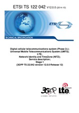 Die Norm ETSI TS 122042-V12.0.0 23.10.2014 Ansicht