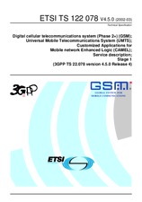 Die Norm ETSI TS 122078-V4.5.0 31.3.2002 Ansicht