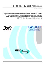 Die Norm ETSI TS 122085-V4.0.0 31.3.2001 Ansicht