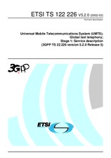 Die Norm ETSI TS 122226-V5.2.0 31.3.2002 Ansicht