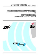 Die Norm ETSI TS 122226-V8.0.0 19.1.2009 Ansicht