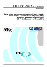 Die Norm ETSI TS 123003-V3.4.0 31.3.2000 Ansicht