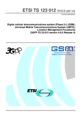 Die Norm ETSI TS 123012-V4.0.0 31.3.2001 Ansicht