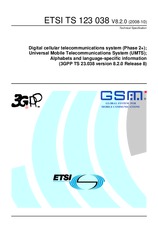 Die Norm ETSI TS 123038-V8.2.0 17.10.2008 Ansicht