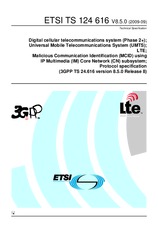 Die Norm ETSI TS 124616-V8.5.0 30.9.2009 Ansicht