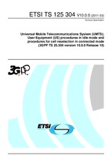 Die Norm ETSI TS 125304-V10.0.0 31.3.2011 Ansicht