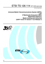 Die Norm ETSI TS 126114-V7.12.0 29.6.2010 Ansicht