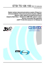 Die Norm ETSI TS 126193-V6.1.0 30.6.2006 Ansicht