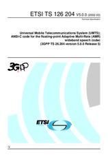 Die Norm ETSI TS 126204-V5.0.0 31.3.2002 Ansicht
