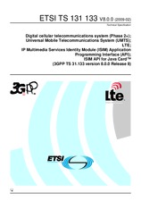 Die Norm ETSI TS 131133-V8.0.0 17.2.2009 Ansicht