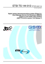 Die Norm ETSI TS 144012-V7.0.0 8.10.2007 Ansicht