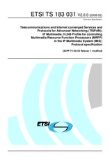Die Norm ETSI TS 183031-V2.0.0 5.2.2008 Ansicht