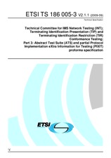 Die Norm ETSI TS 186005-3-V2.1.1 22.9.2009 Ansicht
