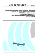 Die Norm ETSI TS 186022-1-V2.1.1 30.7.2009 Ansicht
