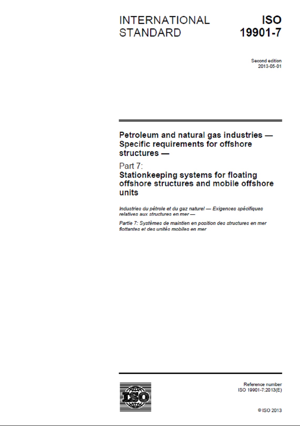 Die Norm ISO 19901-7:2013-ed.2.0 26.4.2013 Ansicht