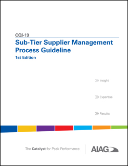 Ansicht  Sub-Tier Supplier Management Process, Readiness Checklist 1.2.2016