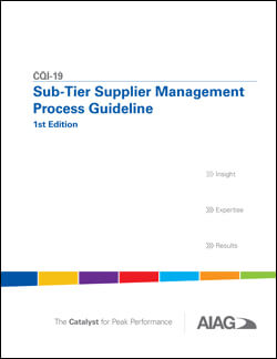 Ansicht  Sub-Tier Supplier Management Process, Readiness Checklist 1.2.2016