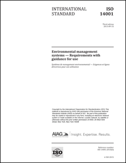 Publikation AIAG Environmental Management Systems - Requirements of Use 1.9.2015 Ansicht