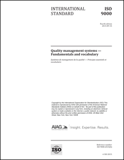 Ansicht  Quality Management Systems - Fundamentals and Vocabulary 1.9.2015
