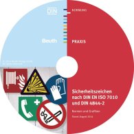 Publikation  Beuth Praxis; Sicherheitszeichen nach DIN EN ISO 7010 und DIN 4844-2; Normen und Grafiken als TIFF-Dateien 21.10.2014 Ansicht