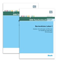 Publikation  DIN-Taschenbuch 414/1 und 414/2; Barrierefreies Leben 1 und 2; Paket DIN-Taschenbuch 414/1 und 414/2 Normen, Richtlinien und Normen zur Gestaltung von stationären Einrichtungen, zu Kraftfahrzeugen, Dienstleistungen und f 3.12.2015 Ansicht