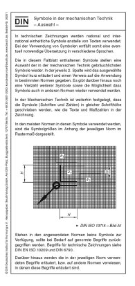 Ansicht  Symbole in der mechanischen Technik; - Auswahl - Faltblatt 26.2.2016