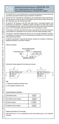 Ansicht  Geometrical tolerancing according to DIN EN ISO 1101- Part 2 -2D/3D-Presentation incl. dimensional tolerancing Fold-out leaflet 28.6.2016