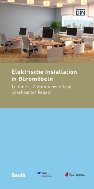 Ansicht  Beuth Pocket; Elektrische Installation in Büromöbeln; Zusammenstellung anerkannter Regeln (Leitlinie) 18.6.2018
